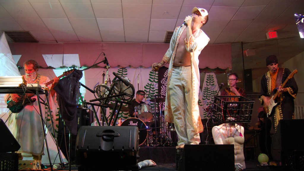 Planet of Adventure performs at "Map of Monsters" at Once, Somerville, Oct. 17, 2014. (@Greg Cook)