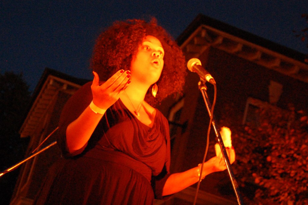 DiDi Delgado of the Society of Urban Poetry recites her poetry.