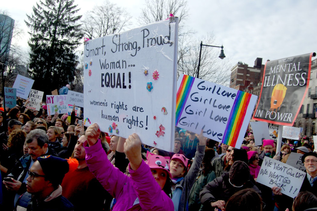 "Boston Women's March," Jan. 21, 2017. (Greg Cook)