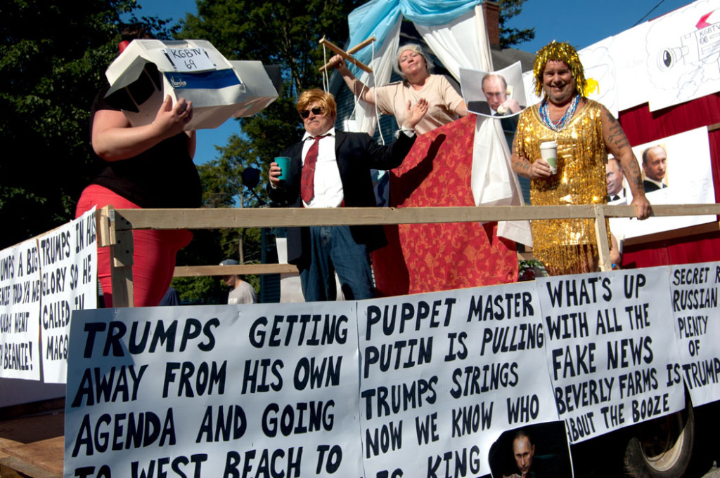 The 2017 Beverly Farms Horribles Parade: "Puppet Master Putin Is Pulling Trump's Strings / Now We Know Who Is King." (Greg Cook)