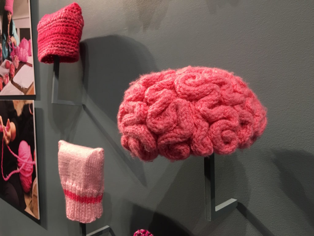 Pussyhats. (Courtesy of Fuller Craft Museum)