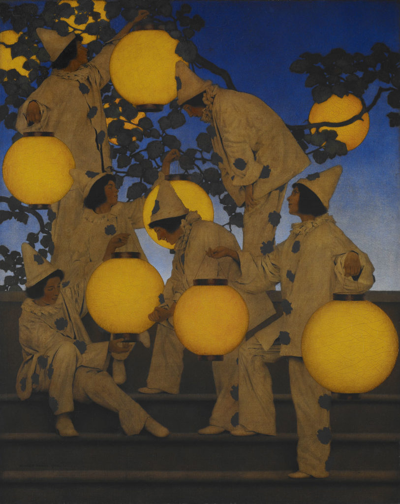 Maxfield Parrish, “The Lantern Bearers,” 1908, oil on canvas. (Crystal Bridges Museum of American Art, Bentonville, Arkansas)