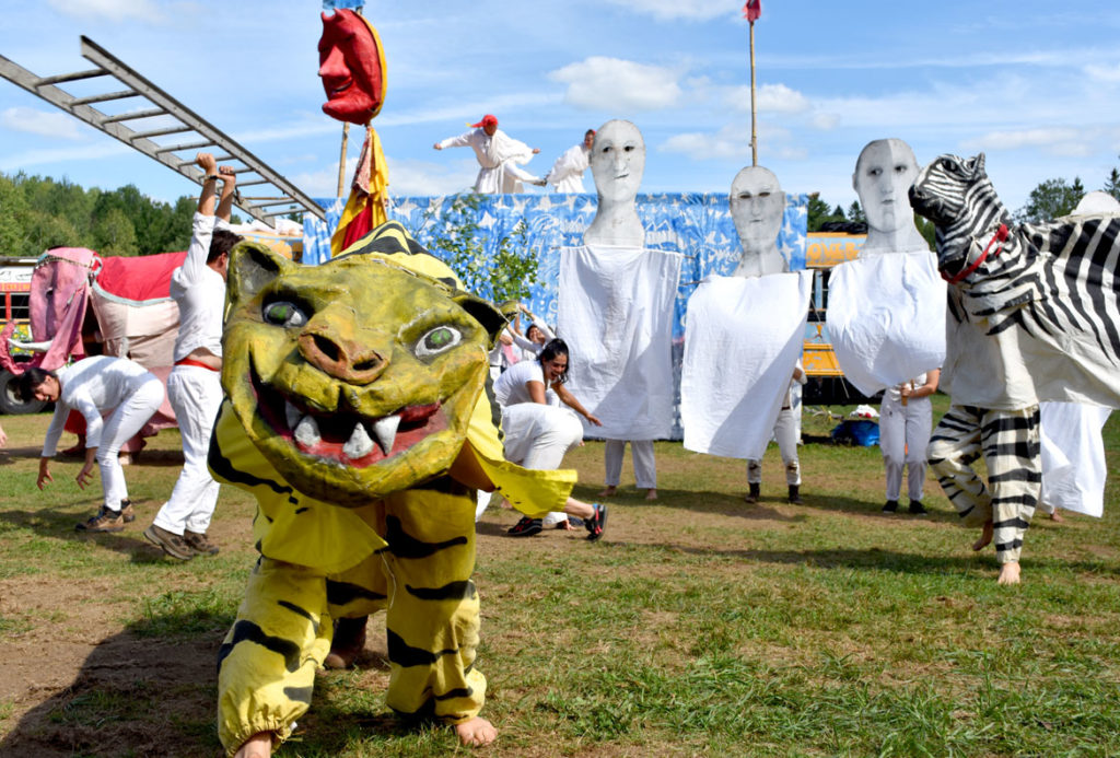 Bread and Puppet Theater's "Grasshopper Rebellion Circus," Glover, Vermont, Aug. 19, 2018. (Greg Cook)