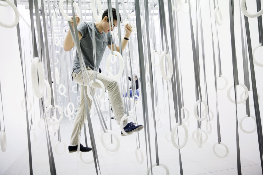 William Forsythe, Installation view of "The Fact of Matter," 2009. (Courtesy Institute of Contemporary Art, Boston)