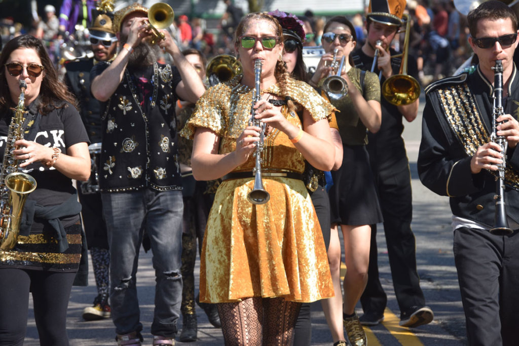 Detroit Party Marching Band in the Honk Parade, Oct. 7, 2018. (Greg Cook)