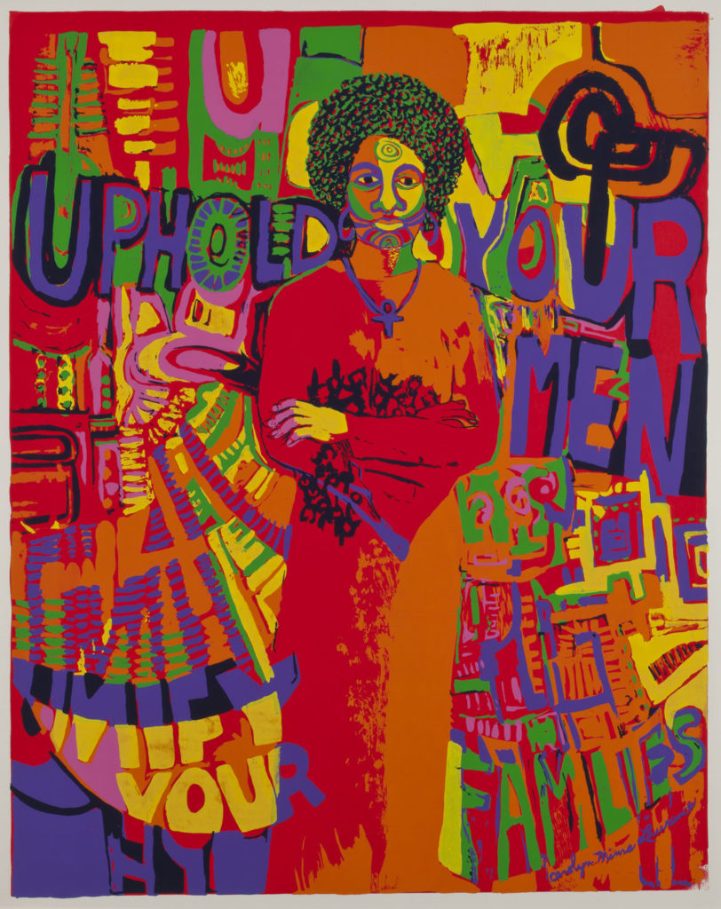 Carolyn Lawrence, "Uphold Your Men," 1971, screenprint on wove paper. Smart Museum of Art, The University of Chicago, Gift of David Lusenhop in honor of the artist, 2013.7.
