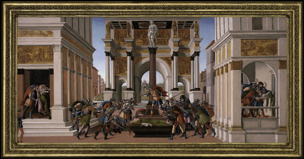 Sandro Botticelli, “The Story of Lucretia,” c. 1500, tempera and oil on panel. (Courtesy Gardner Museum)