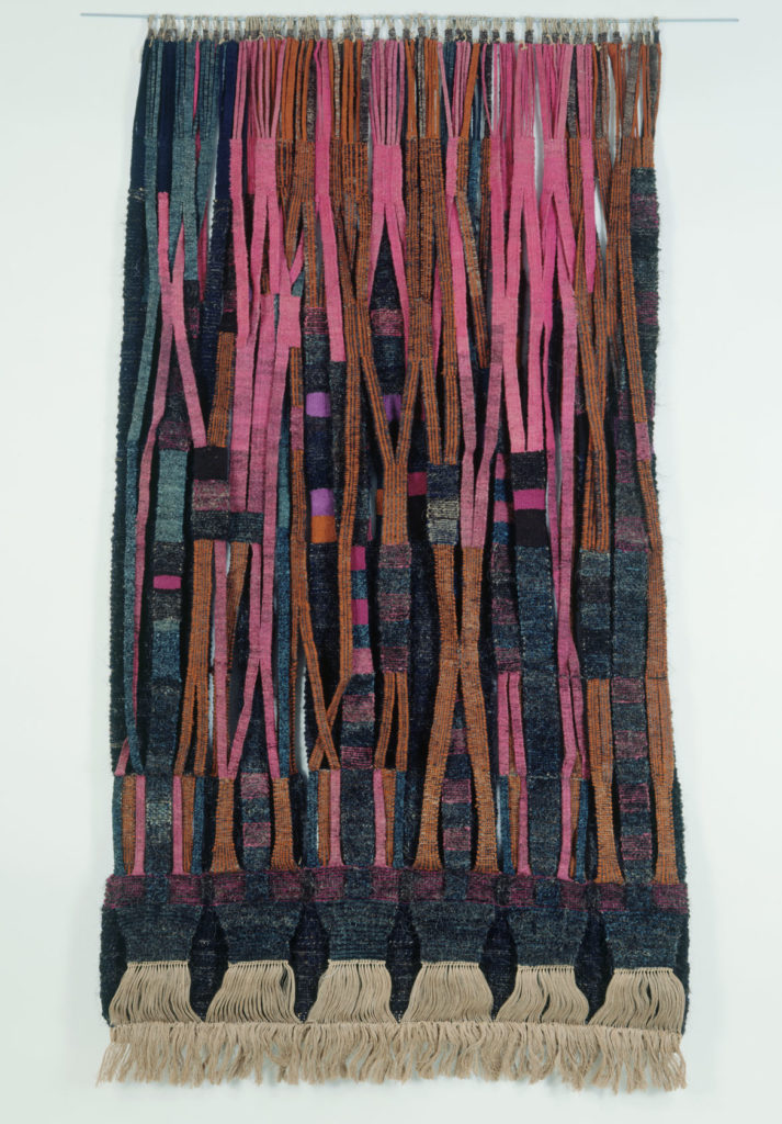 Olga de Amaral “Muro teijido 1 (Wall Hanging 1),” probably 1969, double-woven slit tapestry of hand-spun wool. (Museum of Arts and Design, New York, Photo: Eva Heyd. © Olga de Amaral)