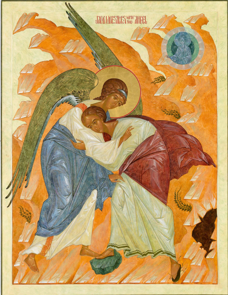 Prosopon School, "Wrestling with Angels." (Courtesy Museum of Russian Icons)