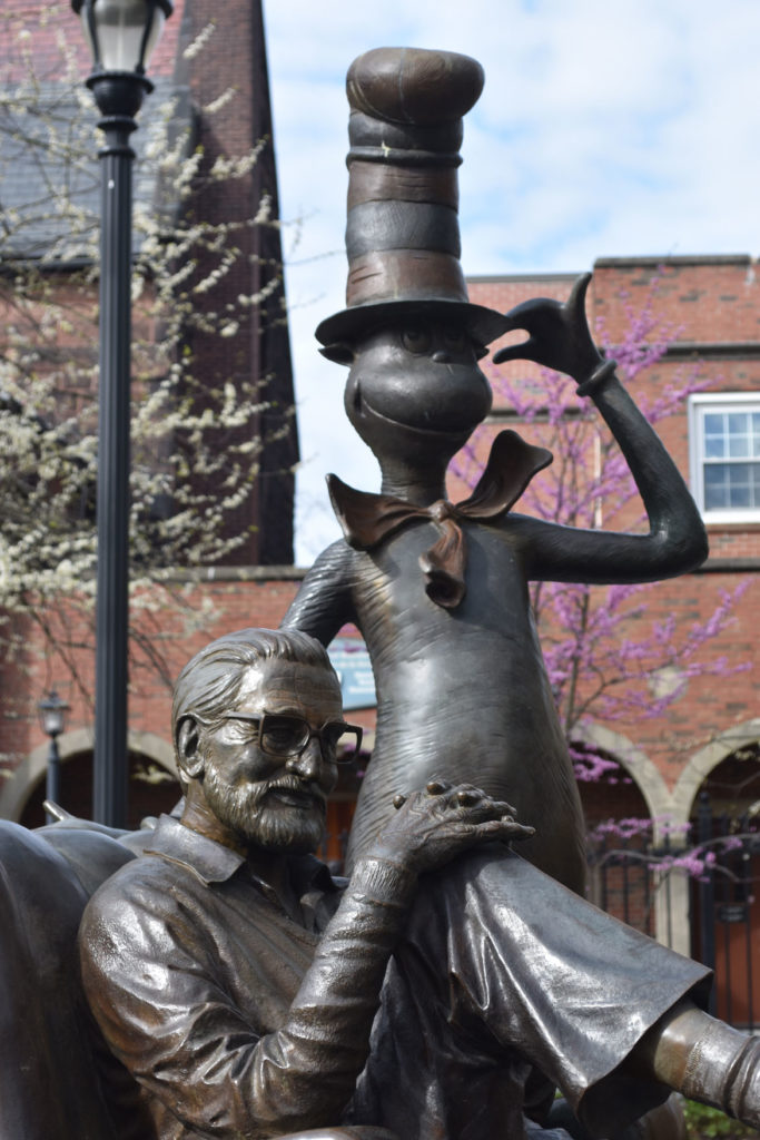 Dr. Seuss National Memorial Sculpture Garden at the Springfield Museums, Springfield, Massachusetts, May 6, 2019. (Greg Cook)