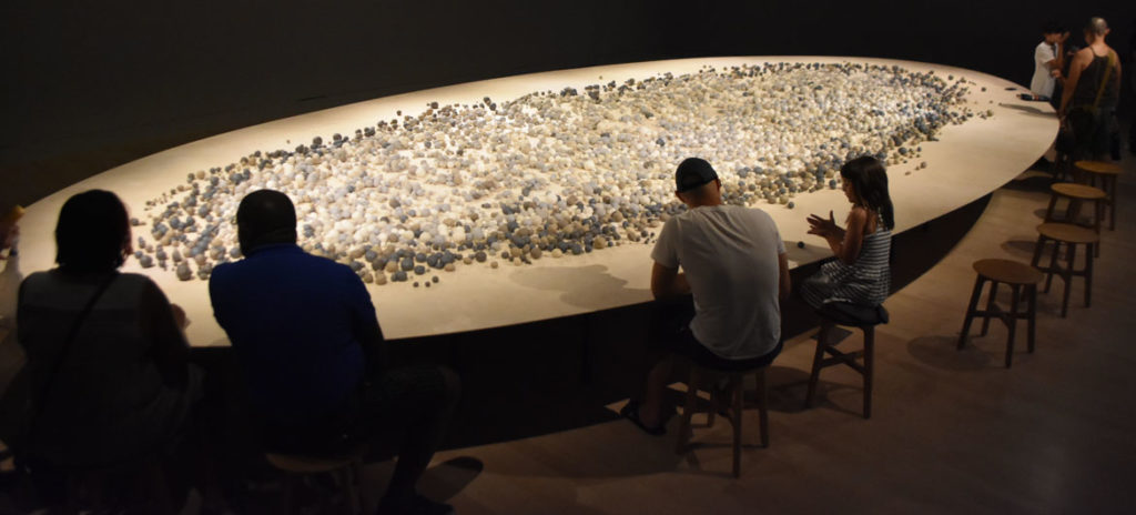 “Archive of Mind” by South Korean artist Kimsooja at Salem’s Peabody Essex Museum, July 20, 2019. (Greg Cook photo)