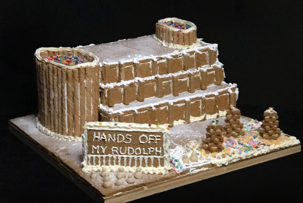 OverUnder's "Paul Rudolph's Government Service Building" in Gingerbread Design Competition and Exhibition, Boston Society of Architects Space, Dec. 17, 2019. (Courtesy)