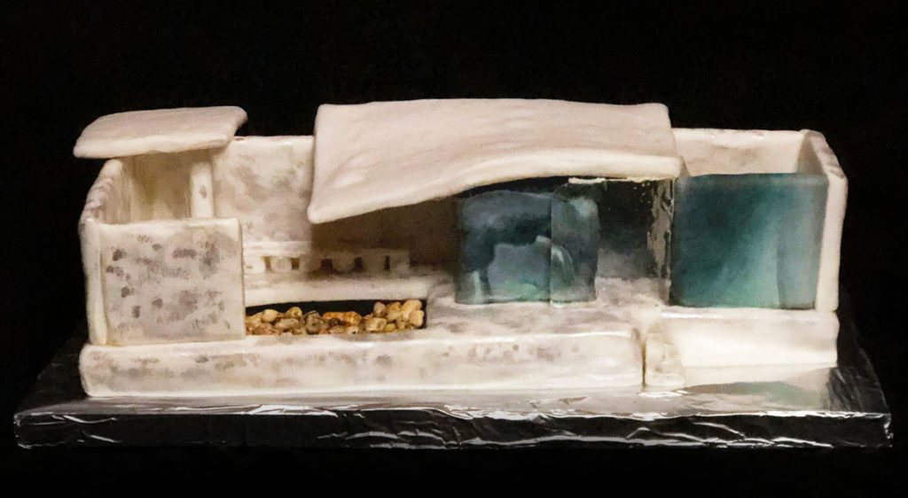 Slocum Hall Design Group, Inc.'s "Barcelona Pavillion" in Gingerbread Design Competition and Exhibition, Boston Society of Architects Space, Dec. 17, 2019. (Courtesy)