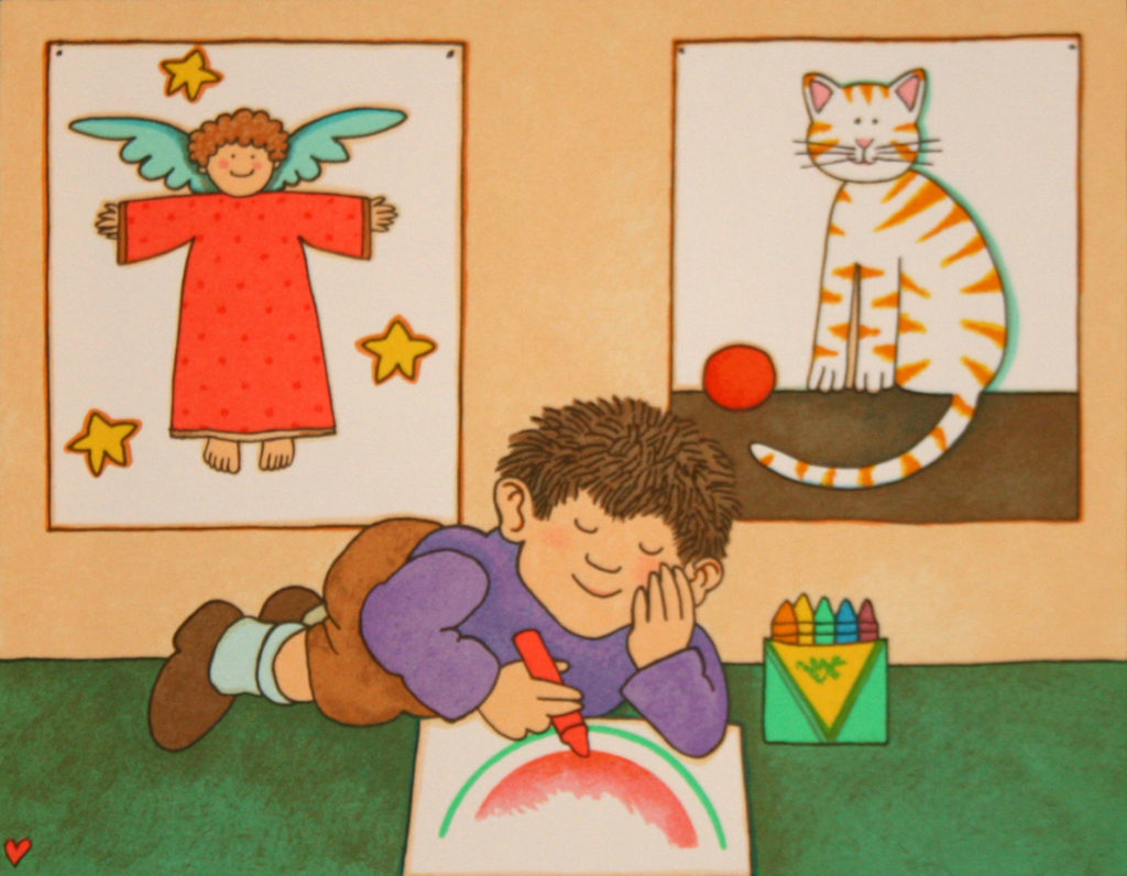 Tomie DePaola, "Artist at Work." (Courtesy R. Michelson Galleries, Northampton, Mass.)