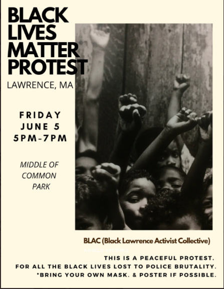 Black Lives Matter Protest in Lawrence, Massachusetts, June 5, 2020.