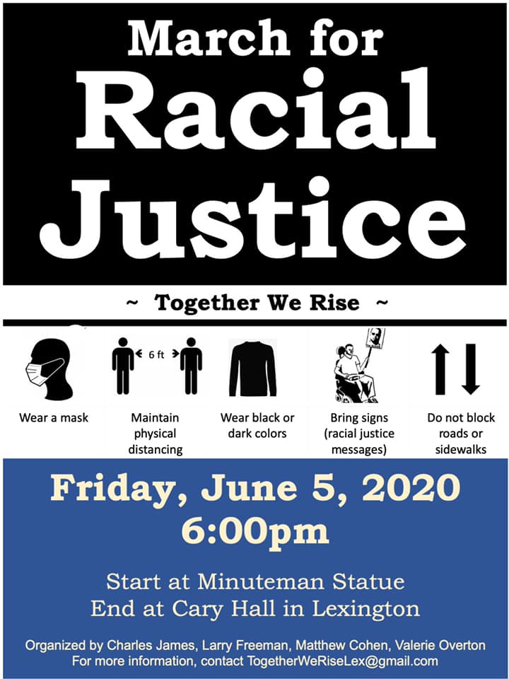 March for Racial Justice in Lexington, Massachusetts, June 5, 2020.
