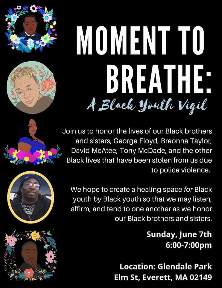 Moment to Breathe: A Black Youth Vigil at Glendale Park, Everett, Massachusetts, June 7, 2020.