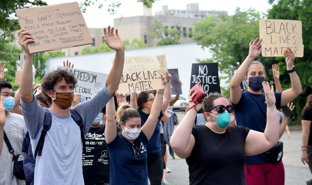 Black Lives Matter March in Malden, Massachusetts, June 5, (© Greg Cook photo)
