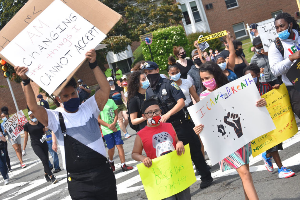 Black Lives Matter March in Malden, Massachusetts, June 5, (© Greg Cook photo)