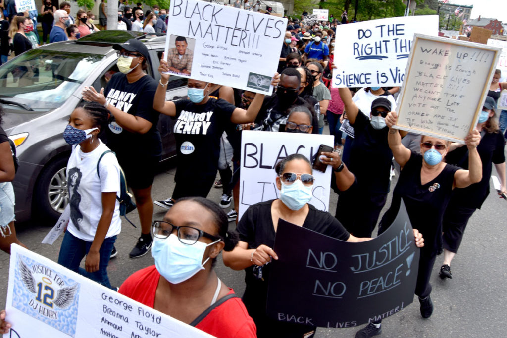 Black Lives Matter March in Malden, Massachusetts, June 5, 2020. (© Greg Cook photo)