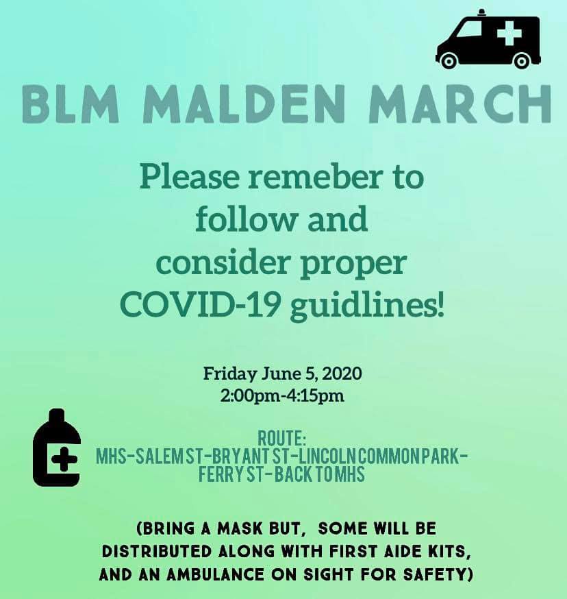 Poster for "BLM Malden March," June 5, 2020.