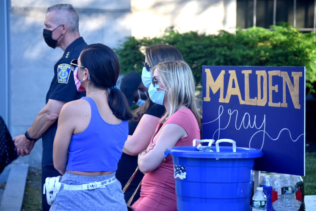 A Night of Prayer for Racial Justice at Malden High School, June 26, 2020. (©Greg Cook photo)
