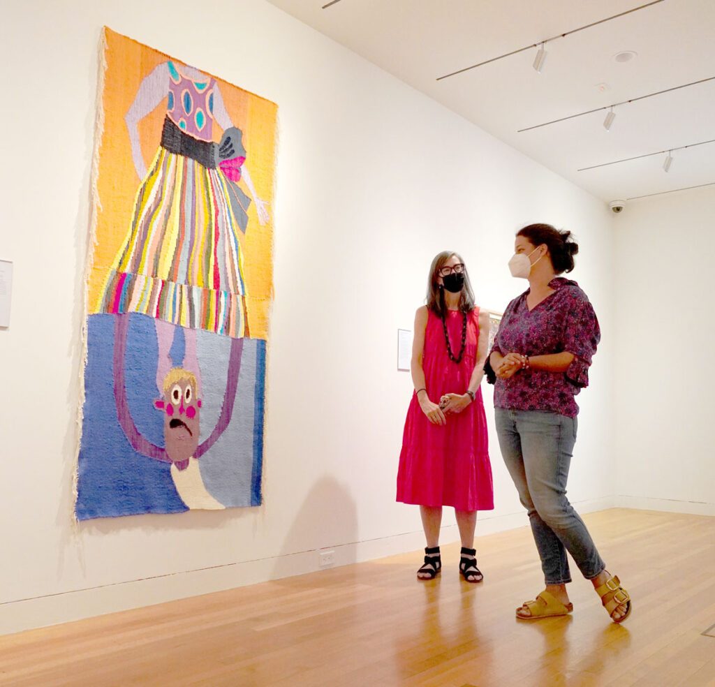Christina Forrer (right) with curator Patricia Hickson at “Christina Forrer / MATRIX 187” at Wadsworth Atheneum Museum of Art, 2021. (Courtesy Wadsworth Atheneum Museum of Art)