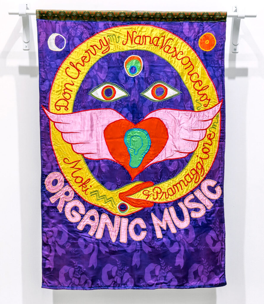 Moki Cherry, "Organic Music (Don Cherry, Nana Vasconcelos, Moki, G. Pramaggiore)," 1975, textile applique. (Corbett vs. Dempsey)