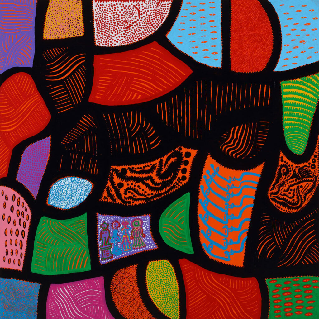 Yayoi Kusama, "Alone, Buried in a Flower Garden," 2014. Acrylic on canvas. (Collection of the artist)