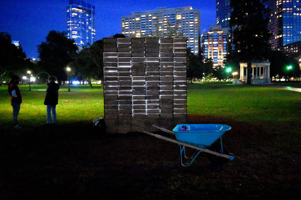Janet Zweig's “What Do We Have in Common?" on view at Boston Common, Oct. 11, 2021. (©Greg Cook photo)