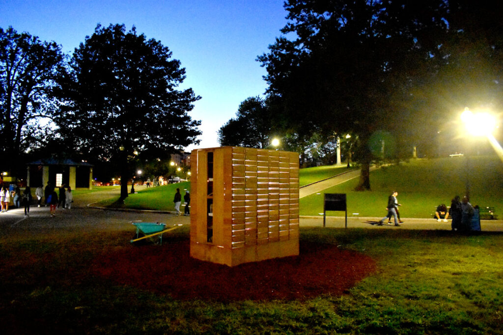 Janet Zweig's “What Do We Have in Common?" on view at Boston Common, Oct. 11, 2021. (©Greg Cook photo)