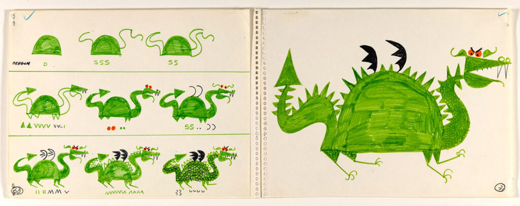Ed Emberley, Sketch for Ed Emberley's Drawing Book of Animals (Little, Brown & Co.). Collection of the artist. © 1970 Ed Emberley.