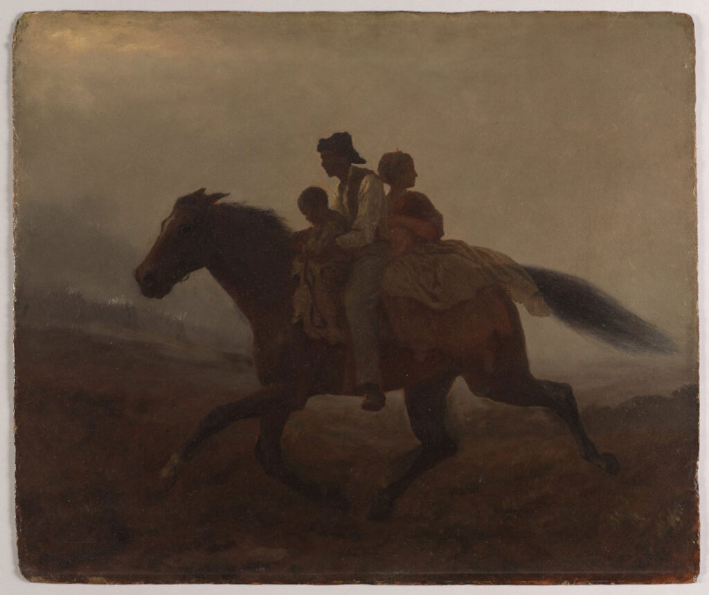 Eastman Johnson’s 1862 painting “A Ride for Liberty—The Fugitive Slaves." (Courtesy Brooklyn Museum)