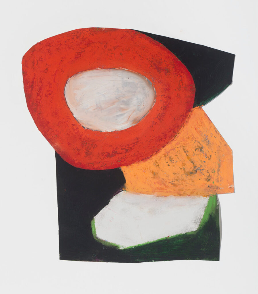 Ellen Rich, "Red Round," 2021, oil pastel and acrylic on paper.