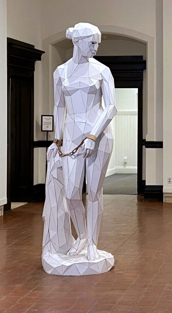 Roberto Visani, "cardboard slave kit, h powers blend," 2021, cardboard, hot glue. (Courtesy Brattleboro Museum & Art Center)