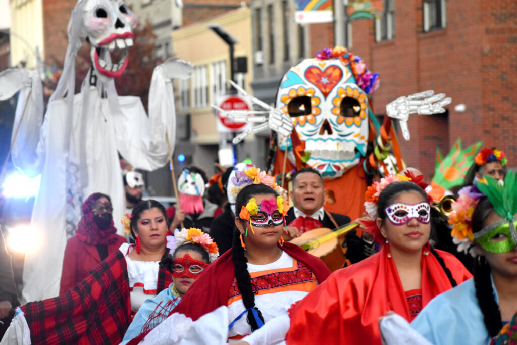Dia de los Muertos Parade in Chelsea, Massachusetts, Oct. 29, 2022. (©Greg Cook photo)