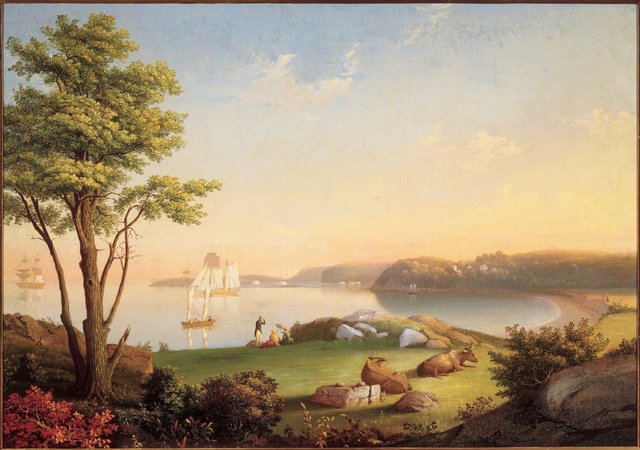 Mary Blood Mellen, "Field Beach, Stage Fort Park," 1850s.
