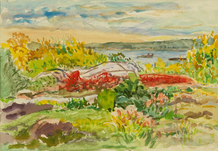 picBlaine_Autumn-Morning-Ledge_1983_watercolor-and-pastel_14x20in_72dpi