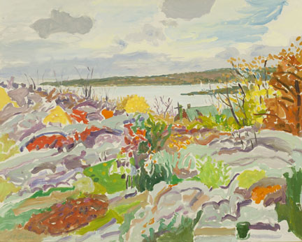 picBlaine_Rocks-and-Outer-Harbor_1981_oil-on-canvas_32x40in_72dpi