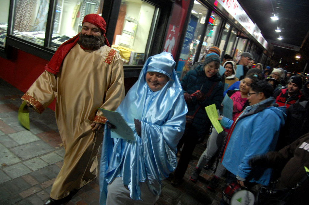 “Las Posadas" procession in Chelsea, Dec. 20, 2016. (Greg Cook)