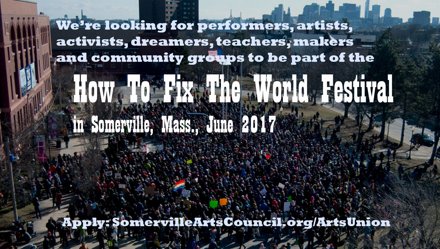 Be part of the "How To Fix The World Festival."