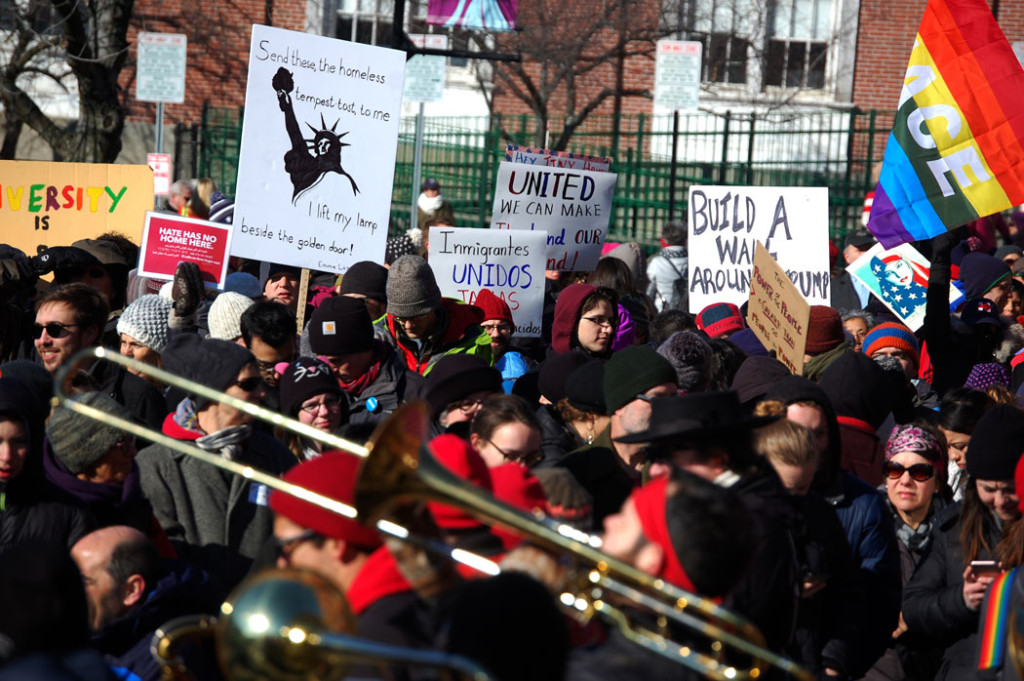 The Somerville Sanctuary City Rally, Feb. 4, 2017. (Greg Cook)