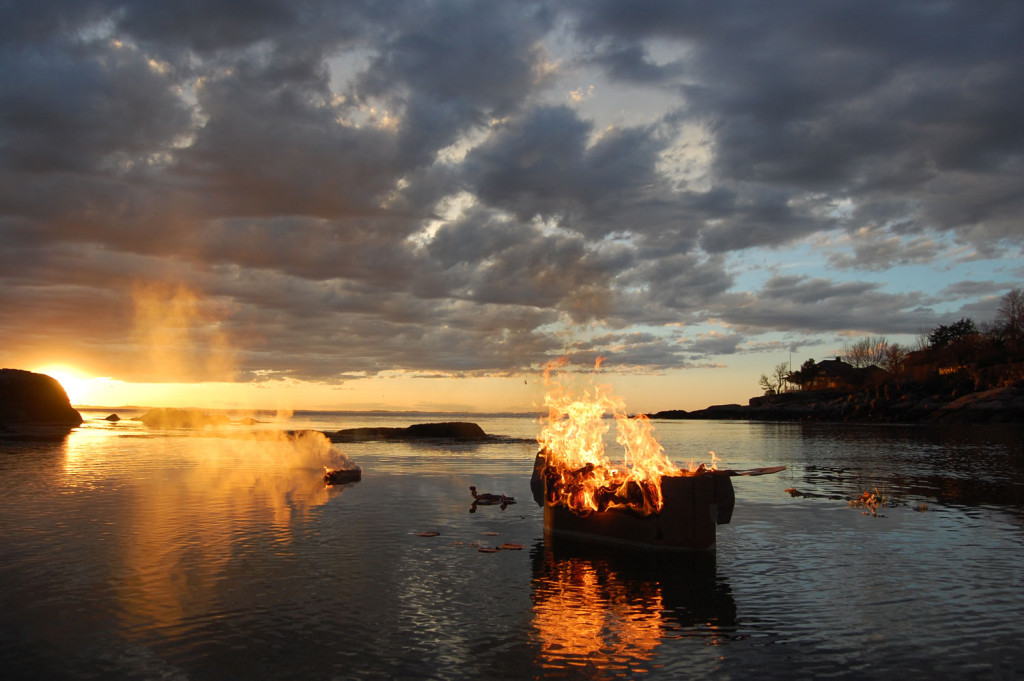 "Viking Funeral For My Father," by Greg Cook, Gloucester, April 17, 2017.