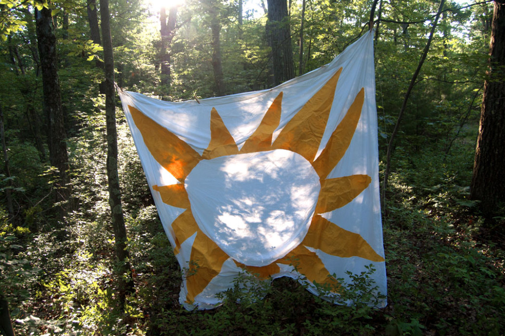 Painted sun banners by Greg Cook, July 16, 2017.
