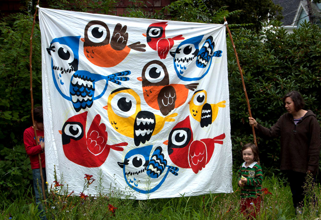 "Birds" banner by Greg Cook, Aug. 6, 2017.