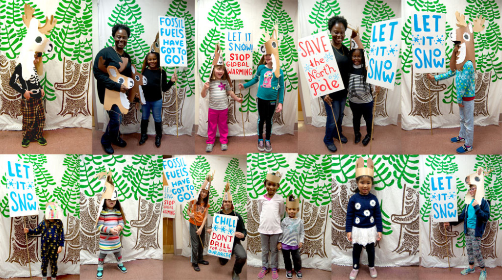 Reindeer mask making workshop at Malden Public Library, Nov. 18, 2017. (Greg Cook)