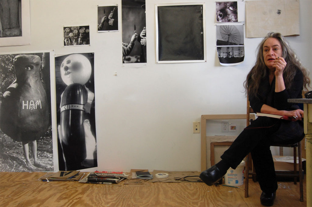 Annette Lemieux in her studio in Boston's Allston neighborhood, Jan. 27, 2017. (Greg Cook)