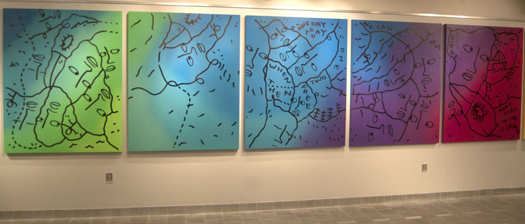 Shantell Martin's art at Northeastern University's Gallery 360. (Greg Cook)