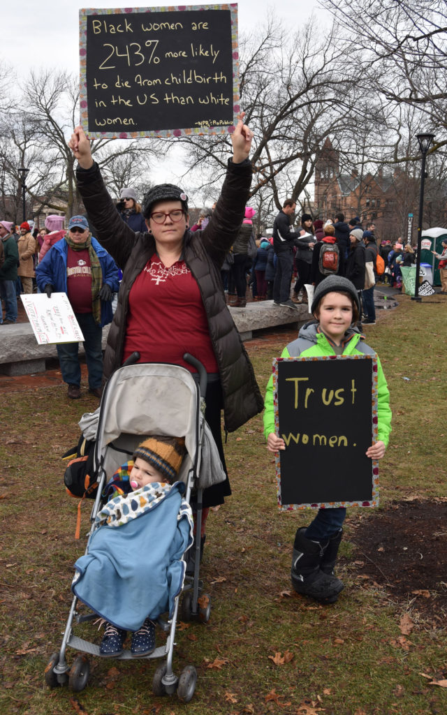 Cambridge/Boston Women’s March at Cambridge Common, Jan. 20, 2018. (Greg Cook)