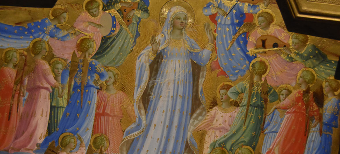 Detail of Fra Angelico "The Dormition and Assumption of the Virgin," about 1433/34. (Greg Cook)
